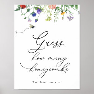 Poster Fleur sauvage Devine Combien de Honeycombs jeu de 