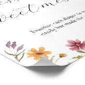 Poster Fleur sauvage devine le Baby shower de mats doux (Coin)