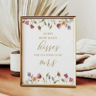 Poster Fleur sauvage Devinez combien de baisers jeu nupti