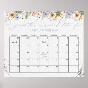 Poster Fleur sauvage devinez l'affiche Calendrier des dat