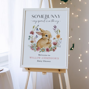 Poster Fleur sauvage d'invitation de Baby shower