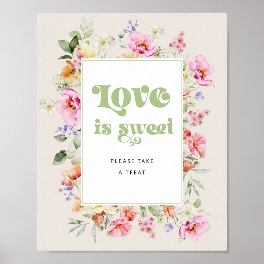 Poster Fleur sauvage douche nuptiale L'amour est doux (Devant)