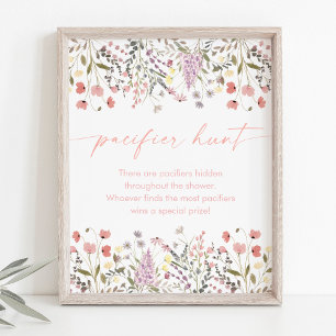 Poster Fleur sauvage en fleur Baby shower chasse pacifiq