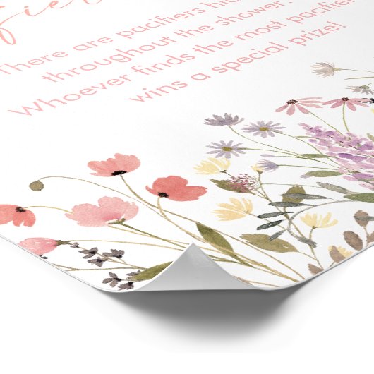 Poster Fleur sauvage en fleur Baby shower chasse pacifiq (Coin)