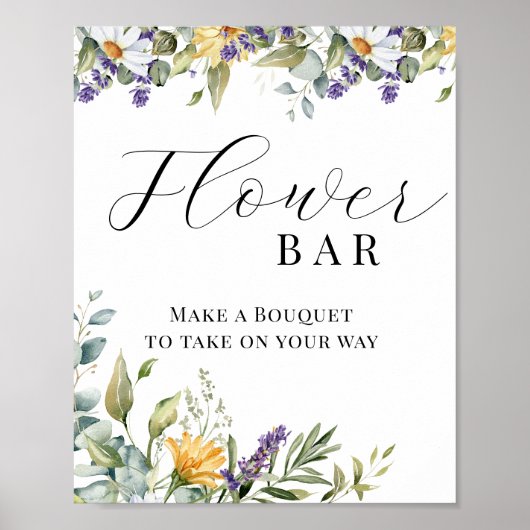 Poster Fleur sauvage en fleurs | Fleur de prairie | Bar d (Devant)