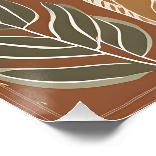 Poster Fleur sauvage en terre cuite Boho Rustique Spring  (Coin)