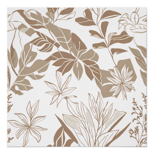 Poster Fleur sauvage en terre cuite Boho Rustique Spring  (Devant)