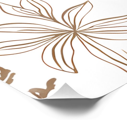 Poster Fleur sauvage en terre cuite Boho Rustique Spring  (Coin)