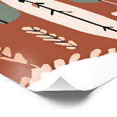 Poster Fleur sauvage en terre cuite Boho Rustique Spring  (Coin)