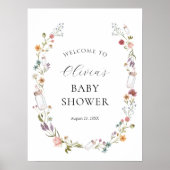 Poster Fleur sauvage et bébé Bouteille Wreath Douche Bien (Devant)