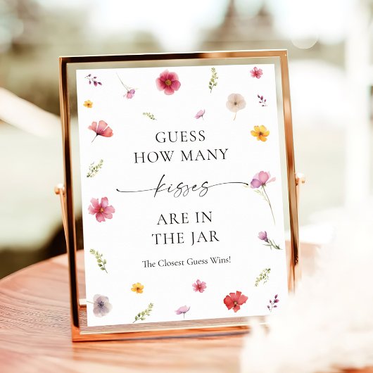 Poster Fleur sauvage Fête des mariées Devine Combien De B