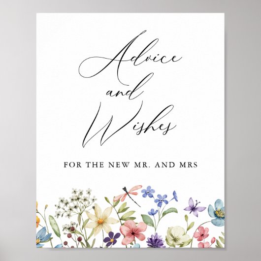 Poster Fleur sauvage Floral Advices souhaite Fête des mar (Devant)