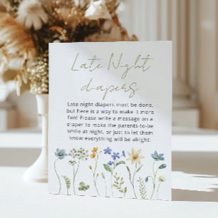 Poster Fleur sauvage Floral Diaports de nuit tardive