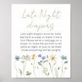 Poster Fleur sauvage Floral Diaports de nuit tardive (Devant)