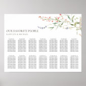 Poster Fleur sauvage Floral Jardin Mariage 14 Table Siège (Devant)