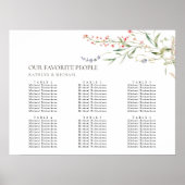 Poster Fleur sauvage Floral Jardin Mariage 6 Table Sièges (Devant)