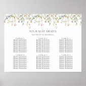 Poster Fleur sauvage Floral Jardin Mariage 6 Table Sièges (Devant)