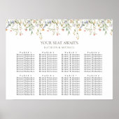 Poster Fleur sauvage Floral Jardin Mariage 8 Table Sièges (Devant)