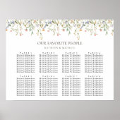 Poster Fleur sauvage Floral Jardin Mariage 8 Table Sièges (Devant)