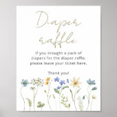 Poster Fleur sauvage Floral Neutral Diaper tombole (Devant)