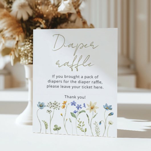 Poster Fleur sauvage Floral Neutral Diaper tombole