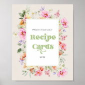 Poster Fleur sauvage laisser votre carte de recette (Devant)