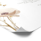 Poster Fleur sauvage lunatique Mariage Menu Boissons Sign (Coin)