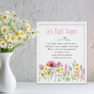 Poster Fleur sauvage Meadow Baby shower de couche de nuit