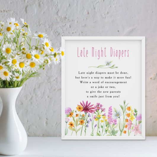 Poster Fleur sauvage Meadow Baby shower de couche de nuit
