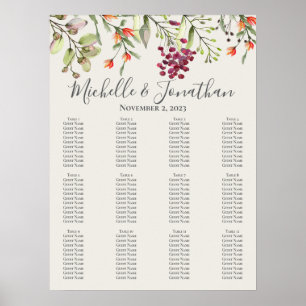 Poster Fleur sauvage Meadow Mariage Sein Chart Ecru