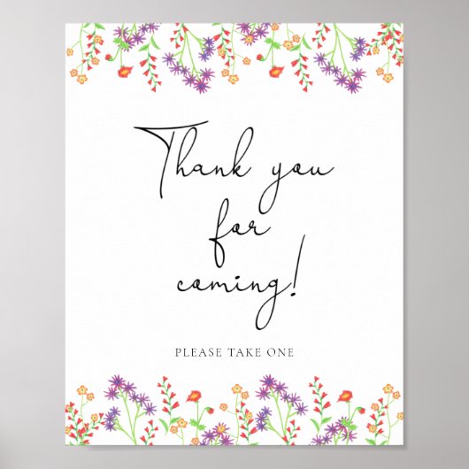 Poster Fleur sauvage \ Merci pour venir (Devant)