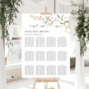 Poster Fleur sauvage minimaliste Mariage 12 Table assise