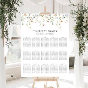Poster Fleur sauvage minimaliste Mariage 15 Table assise