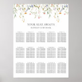 Poster Fleur sauvage minimaliste Mariage 15 Table assise (Devant)