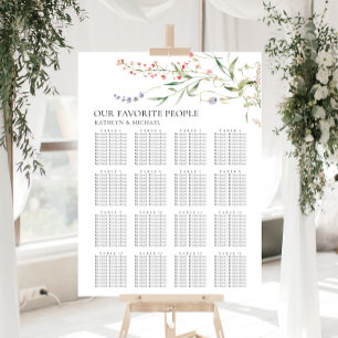 Poster Fleur sauvage minimaliste Mariage 16 Table assise