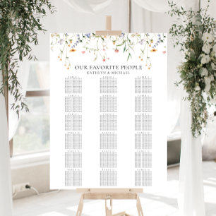 Poster Fleur sauvage minimaliste Mariage 18 Table assise