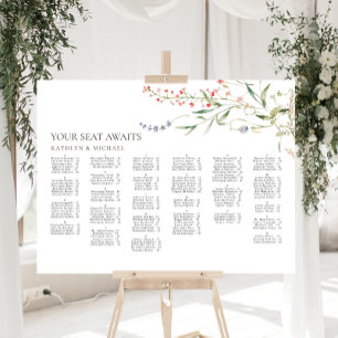 Poster Fleur sauvage Minimaliste Mariage Siège Alphabétiq