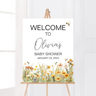 Poster Fleur sauvage Mommy to Bee Baby shower Bienvenue