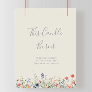 Poster Fleur sauvage Multicolore Radiant Cette Bougie Brû