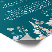 Poster Fleur sauvage multicolore vert dans la mémoire d'a (Coin)