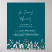 Poster Fleur sauvage multicolore vert dans la mémoire d'a (Devant)