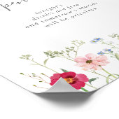 Poster Fleur sauvage multicouleur simple Mariage Open Bar (Coin)