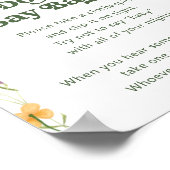 Poster Fleur sauvage ne pas dire Baby Game Sign (Coin)