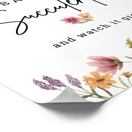 Poster Fleur sauvage numérique Baby shower succulent bébé (Coin)