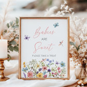 Poster Fleur sauvage Papillon Baby shower Les bébés sont