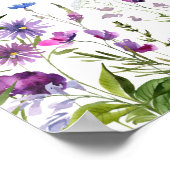 Poster Fleur sauvage papillon Fête des mariées Bienvenue  (Coin)