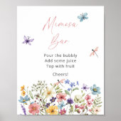 Poster Fleur sauvage Papillon Fête des mariées Mimosa B (Devant)