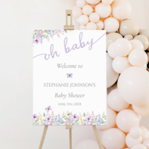 Poster Fleur sauvage Papillon Garden Lavender Baby Welcom