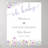 Poster Fleur sauvage Papillon Garden Lavender Baby Welcom (Devant)