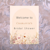 Poster Fleur sauvage peach arch nuptiale douche bienvenue